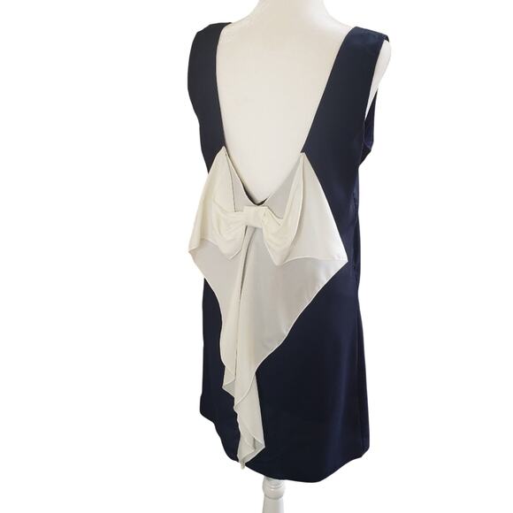 Gameday by chloe navy blue shift dress back bow waterfall size 7 - Picture 8 of 8